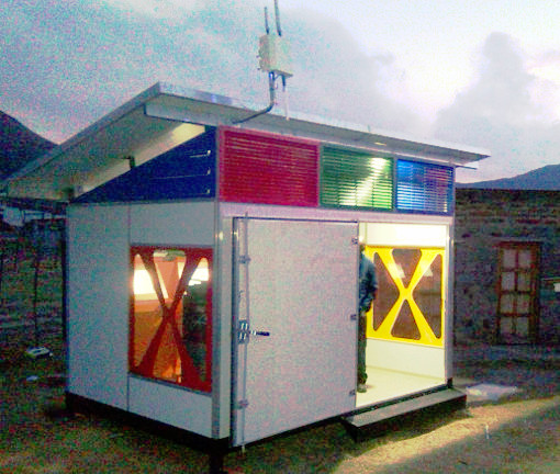 Solar container DD at night